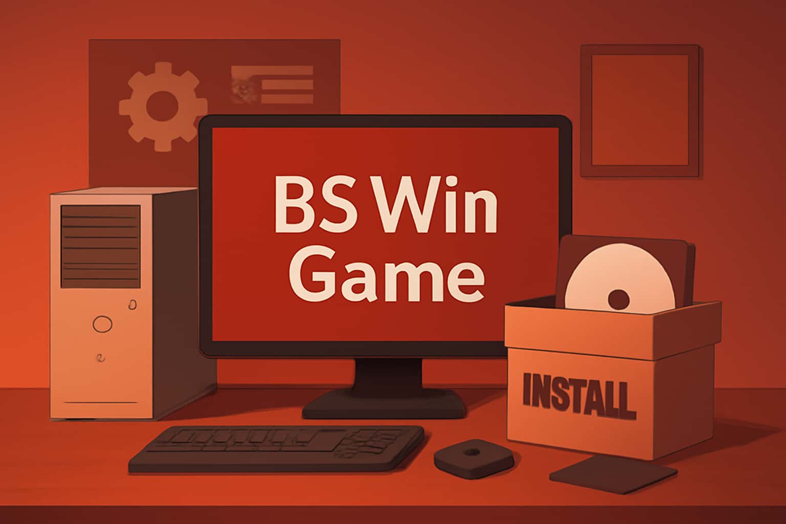 Informational scene about the installation process of BS Win Game.