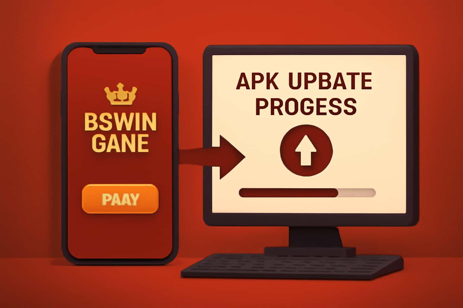 A visual guide illustrating the BS Win Game APK update process with a focus on installation steps and requirements.