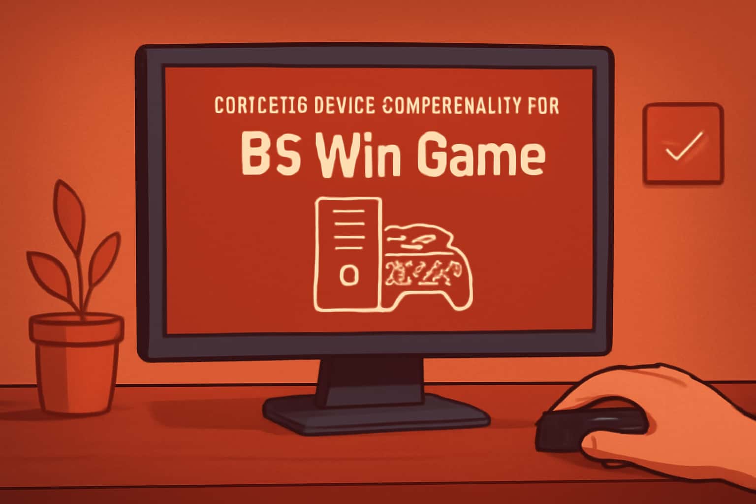 A professional and informative image about checking device compatibility for BS Win Game.
