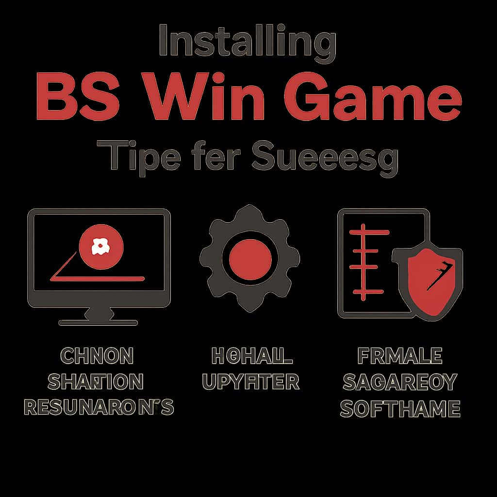 Illustration depicting the installation steps of BS Win Game.