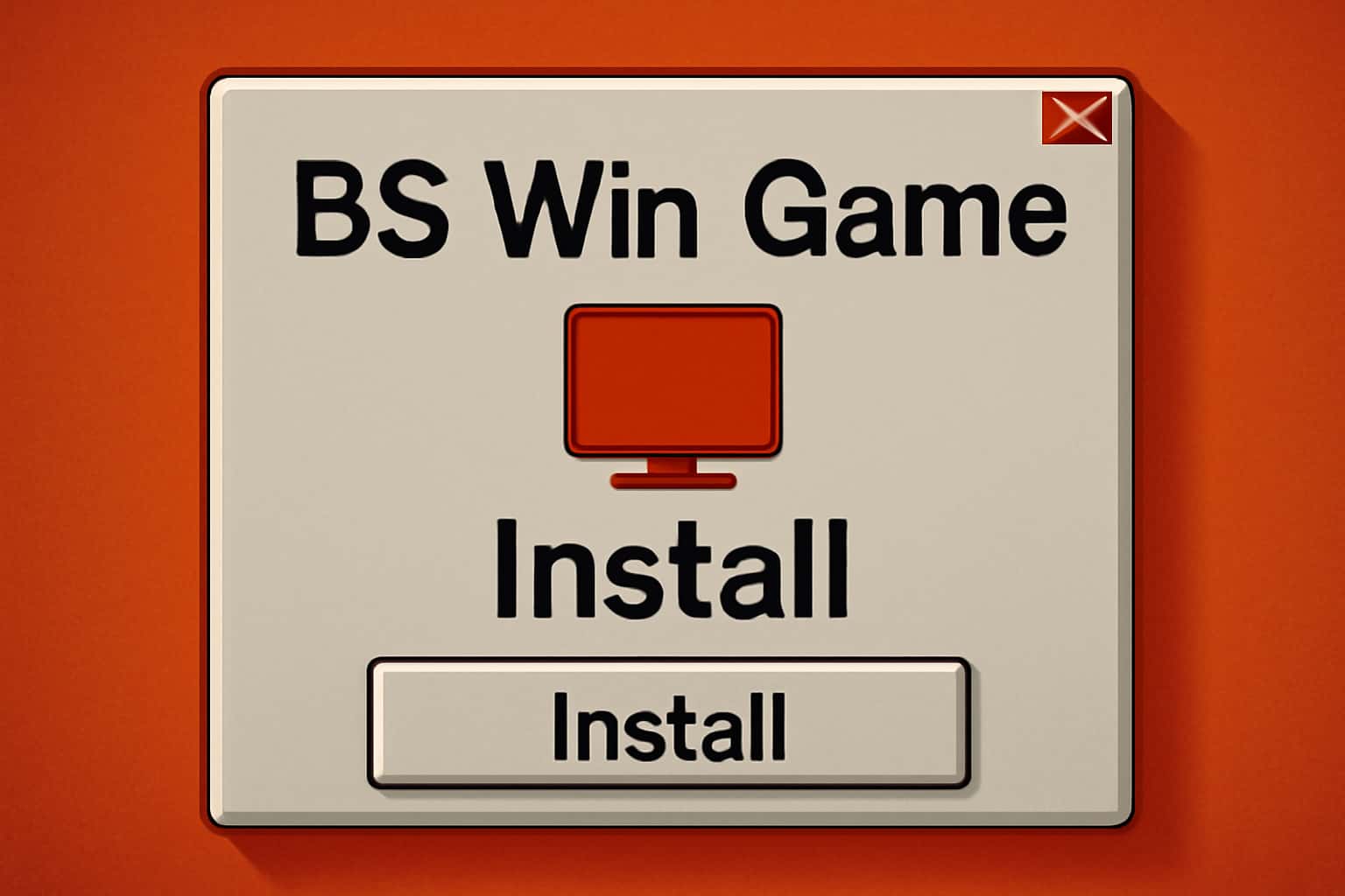 Informational scene showcasing the BS Win Game installation process.