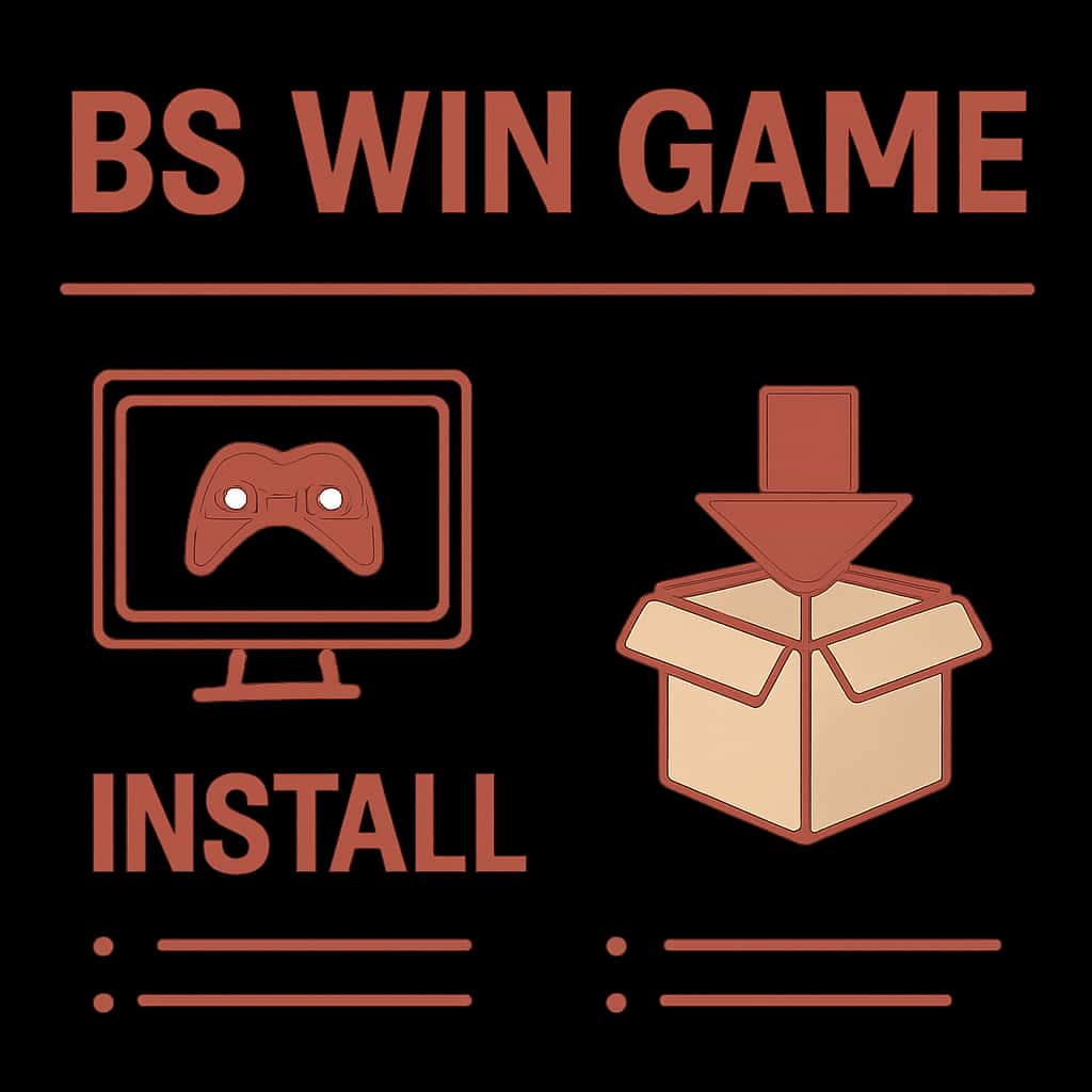 Diagram illustrating the BS Win Game installation steps.