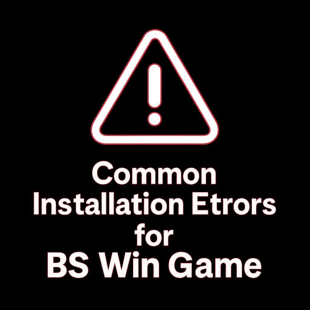 A badge symbolizing installation error solutions for BS Win Game.
