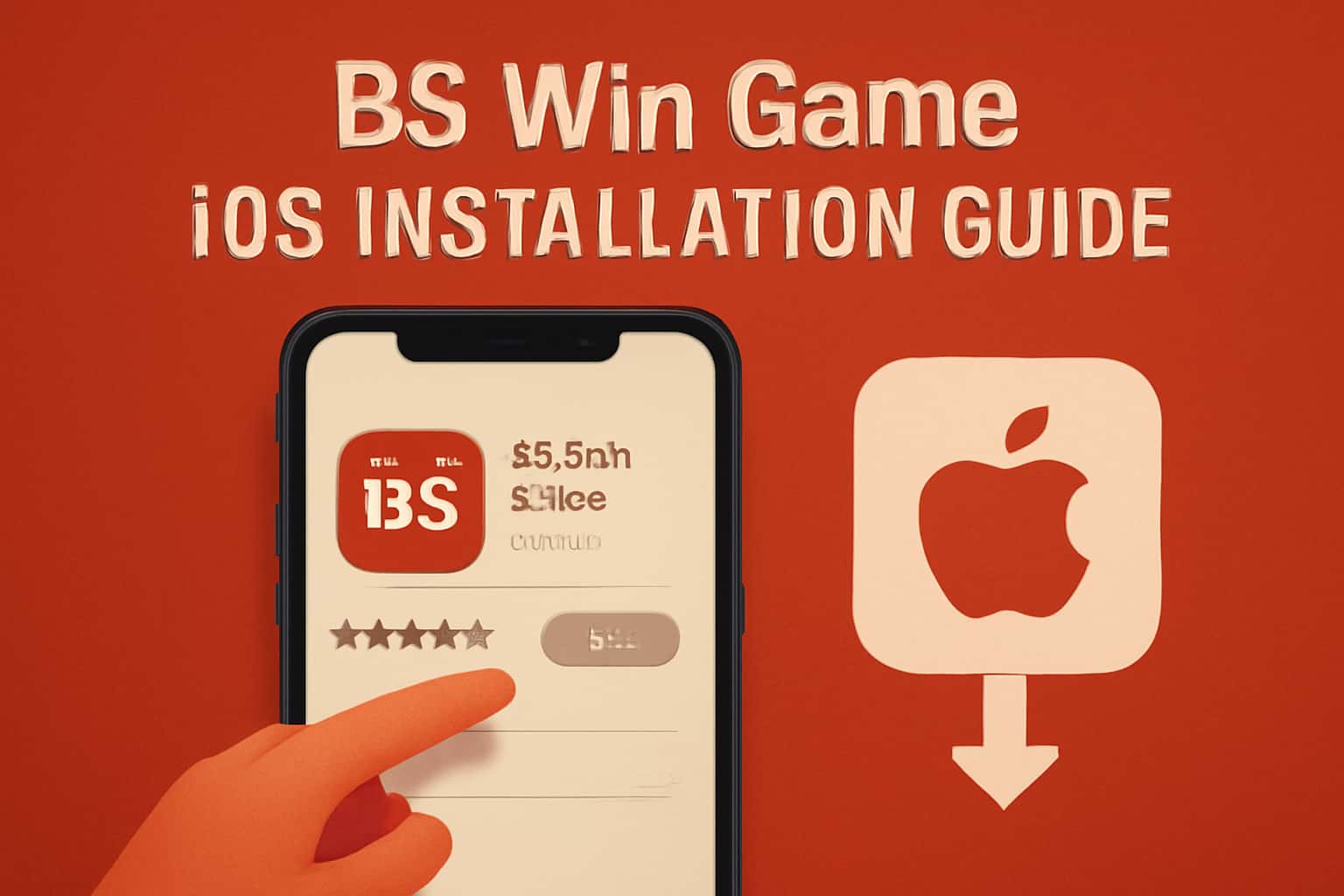 An informative graphic displaying the BS Win Game iOS Installation Guide.