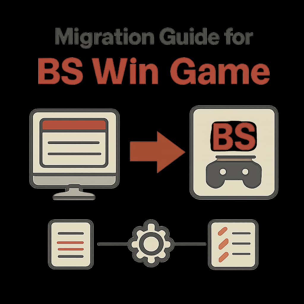 An educational diagram illustrating the migration process for BS Win Game.