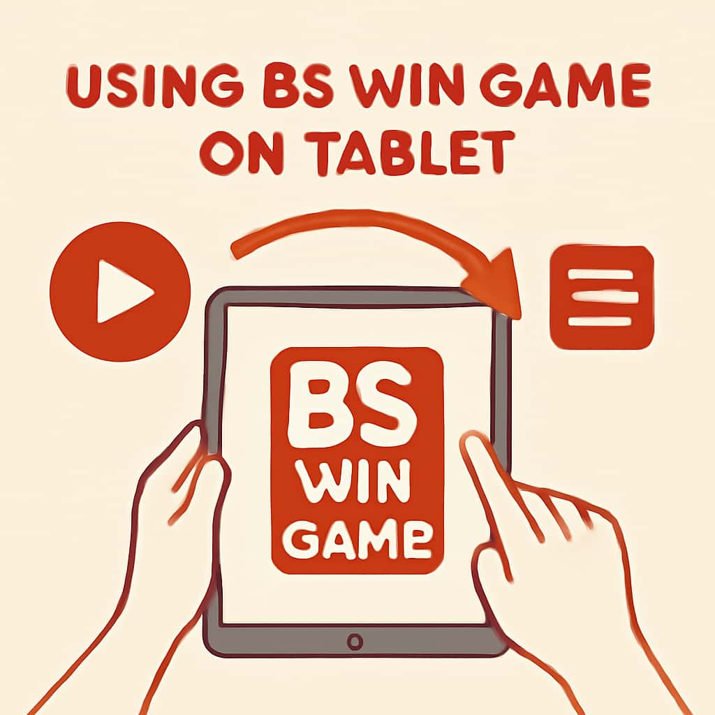 Diagram illustrating the installation process for BS Win Game on Tablet.