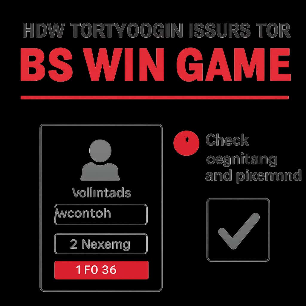 Diagram depicting troubleshooting steps for BS Win Game login issues.