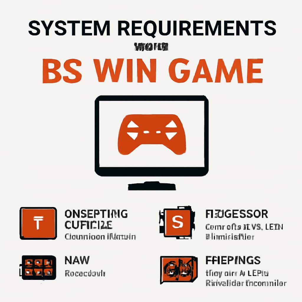 An educational diagram illustrating the system requirements for BS Win Game.