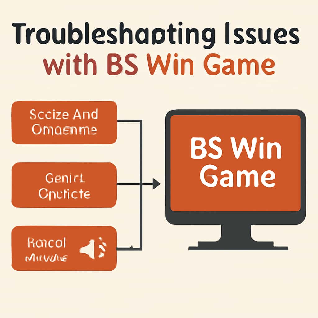 Illustration highlighting troubleshooting steps for BS Win Game
