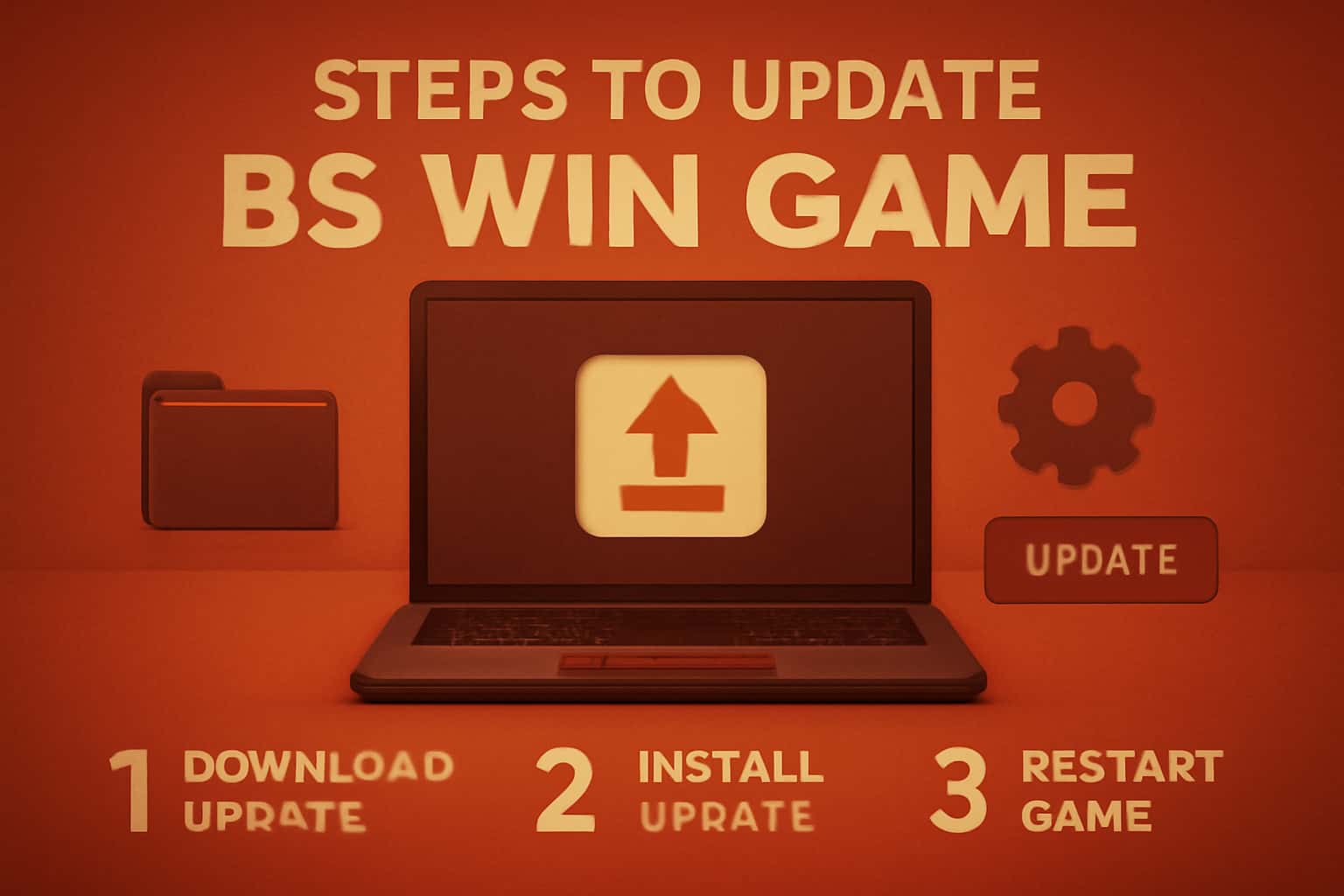 An informative graphic depicting the steps to update BS Win Game.