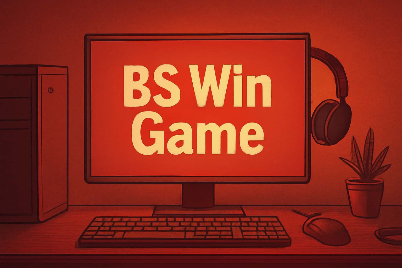 An informative scene showcasing BS Win Game updates with clear branding.